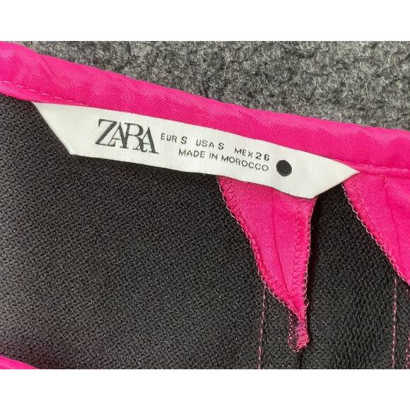 ZARA WOMAN BUTTONED SATIN EFFECT SKIRT PINK FUCHSIA S - Picture 4 of 4